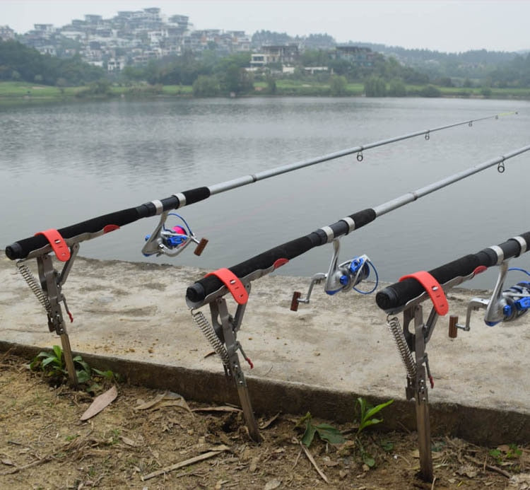 New Full Stainless Steel Automatic Spring Fishing Rods Holders, Adjustable Sensitivity Folding Fishing Bite Bracket
