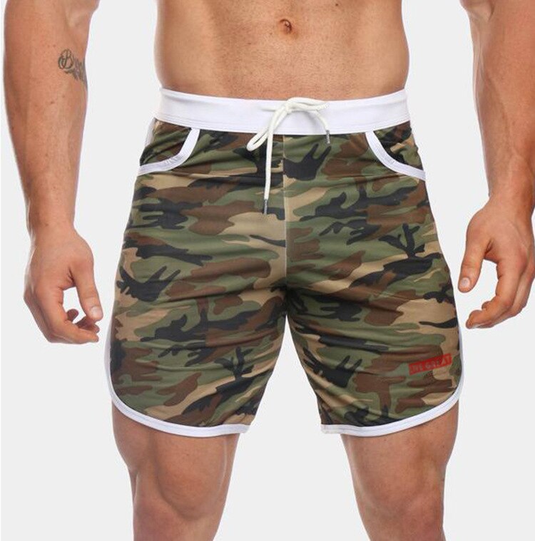 New Men Fitness Bodybuilding Shorts Man Summer  Workout Male Breathable Mesh Quick Dry Sportswear