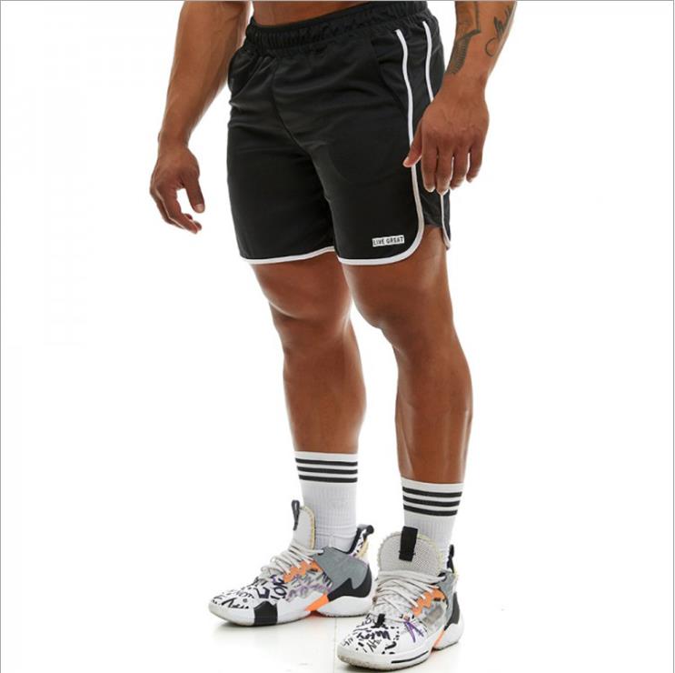 New Men Fitness Bodybuilding Shorts Man Summer  Workout Male Breathable Mesh Quick Dry Sportswear