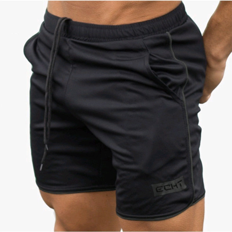 New Men Fitness Bodybuilding Shorts Man Summer  Workout Male Breathable Mesh Quick Dry Sportswear