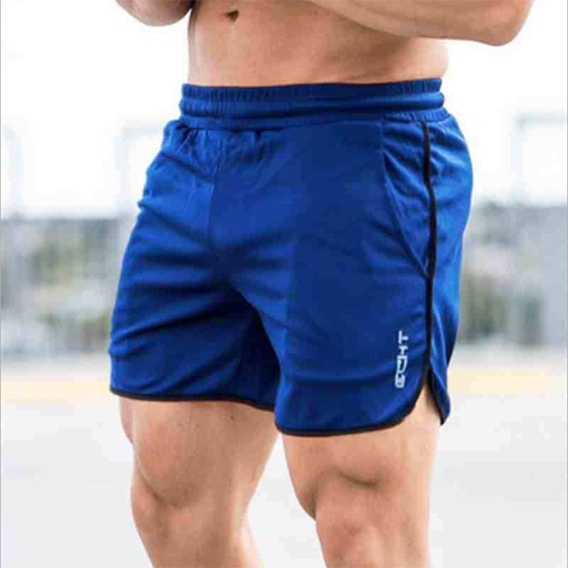 New Men Fitness Bodybuilding Shorts Man Summer  Workout Male Breathable Mesh Quick Dry Sportswear