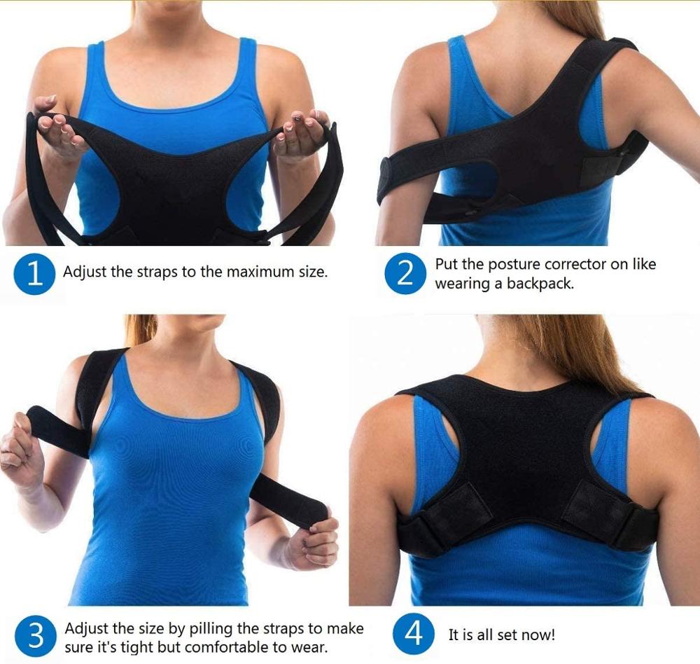 Posture Corrector Spine Back Shoulder Support Corrector Band Adjustable Brace Correction Humpback