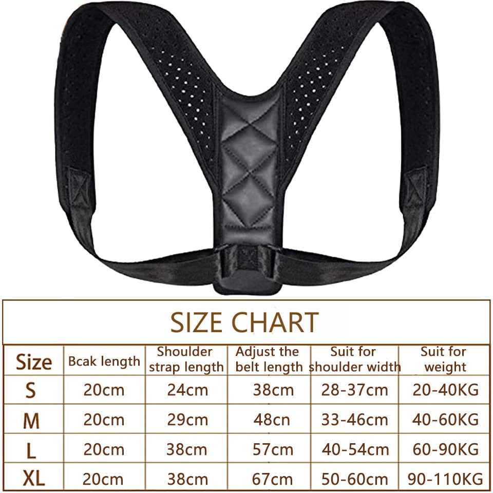 Posture Corrector Spine Back Shoulder Support Corrector Band Adjustable Brace Correction Humpback