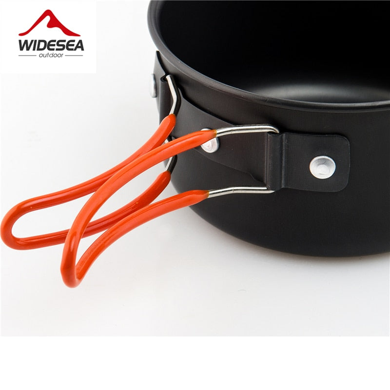 Non-stick Pots Pans Portable Outdoor Camping Hiking Cooking Set Cookware travel tableware