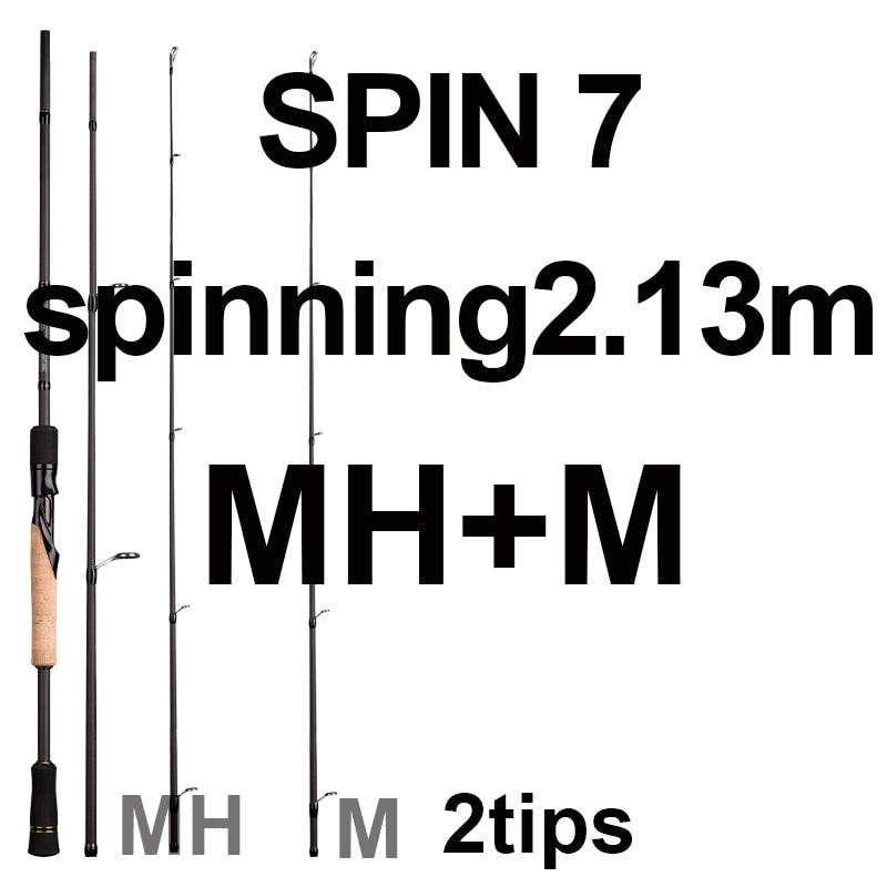 OBEI ELF 1.68  2.1 2.4 casting spinning fishing rod travel vara de pesca street  boat lure two tips 5-50g M/MH fast fishing Rod