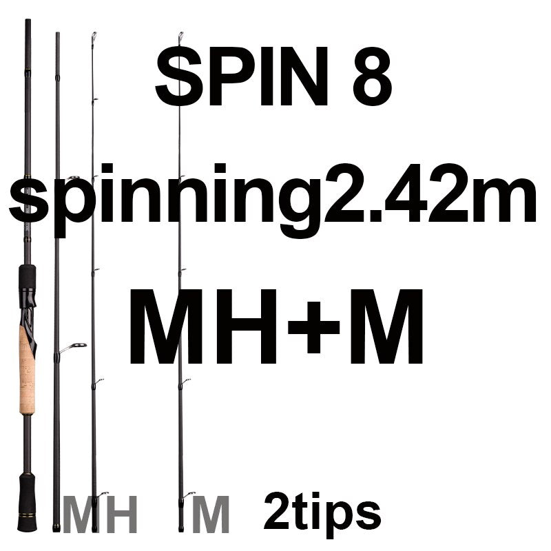 OBEI ELF 1.68  2.1 2.4 casting spinning fishing rod travel vara de pesca street  boat lure two tips 5-50g M/MH fast fishing Rod