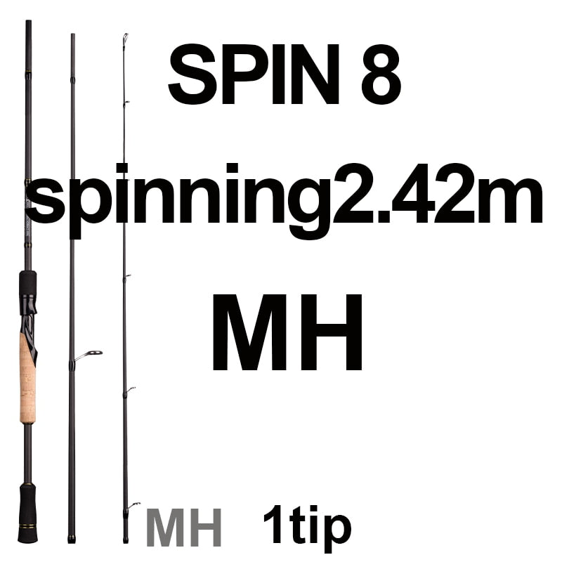 OBEI ELF 1.68  2.1 2.4 casting spinning fishing rod travel vara de pesca street  boat lure two tips 5-50g M/MH fast fishing Rod
