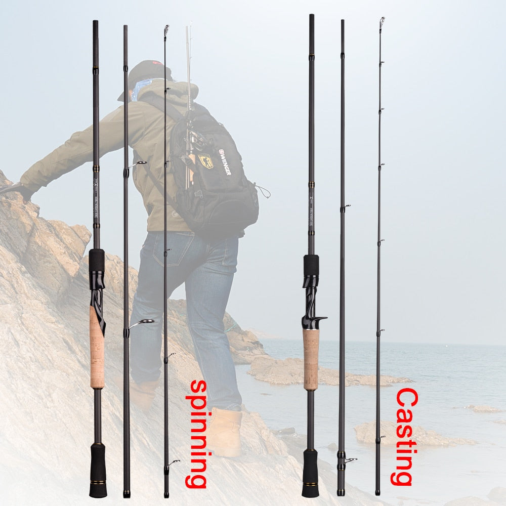 OBEI ELF 1.68  2.1 2.4 casting spinning fishing rod travel vara de pesca street  boat lure two tips 5-50g M/MH fast fishing Rod