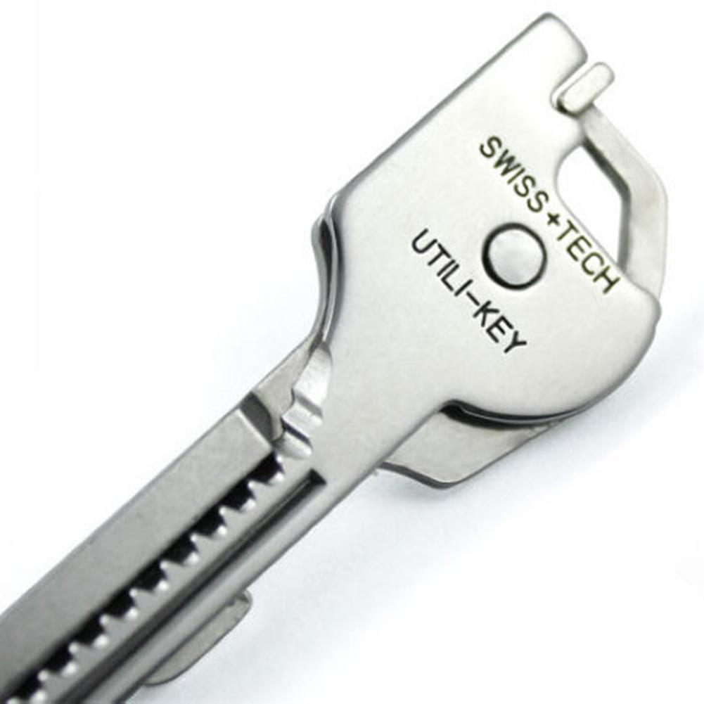 6 in 1 Stainless Steel Utili-Key Key Ring Chain Pocket Cutter Screwdriver Multi Tools Camping Survival Kit
