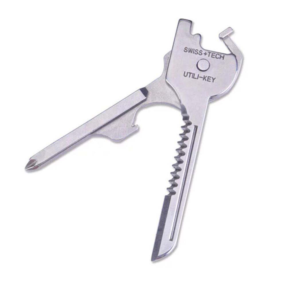 6 in 1 Stainless Steel Utili-Key Key Ring Chain Pocket Cutter Screwdriver Multi Tools Camping Survival Kit