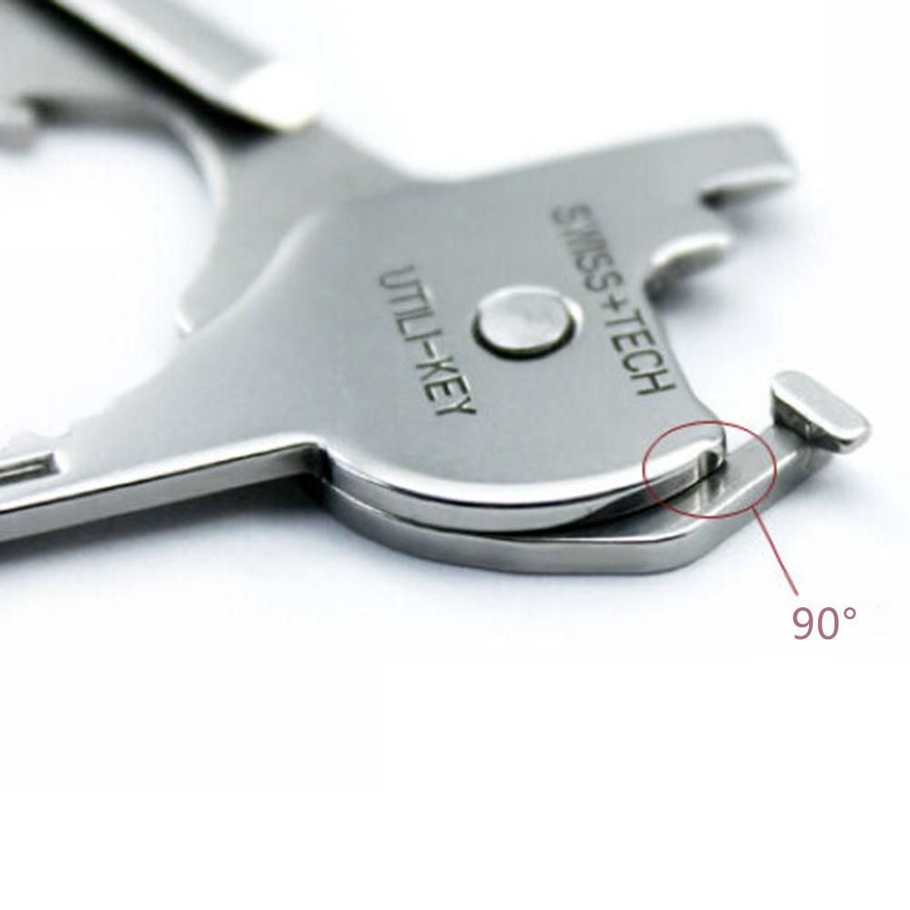 6 in 1 Stainless Steel Utili-Key Key Ring Chain Pocket Cutter Screwdriver Multi Tools Camping Survival Kit
