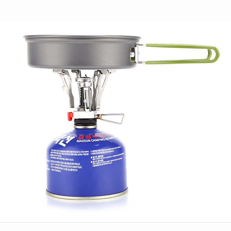 Outdoor Hiking Camping Cookware Set 1-2 Persons Portable Cooking Tableware Picnic Set  Pot Pans