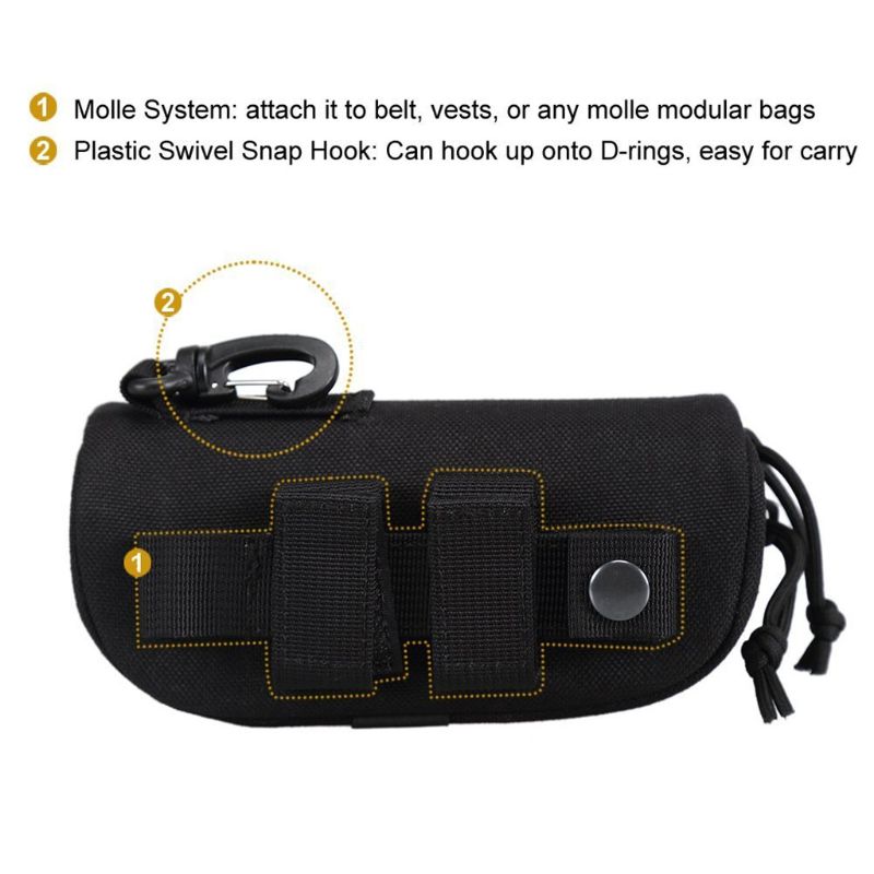 Outdoor Hunting Sunglasses Case Molle Pouch Storage Box Nylon Tactic Glasses Sunglasses