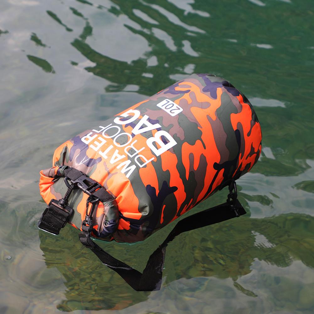 PVC Camouflage Waterproof Backpack Portable Outdoor Sport Rafting Bag Dry Bag 2L 5L 10L 15L 20L 30L