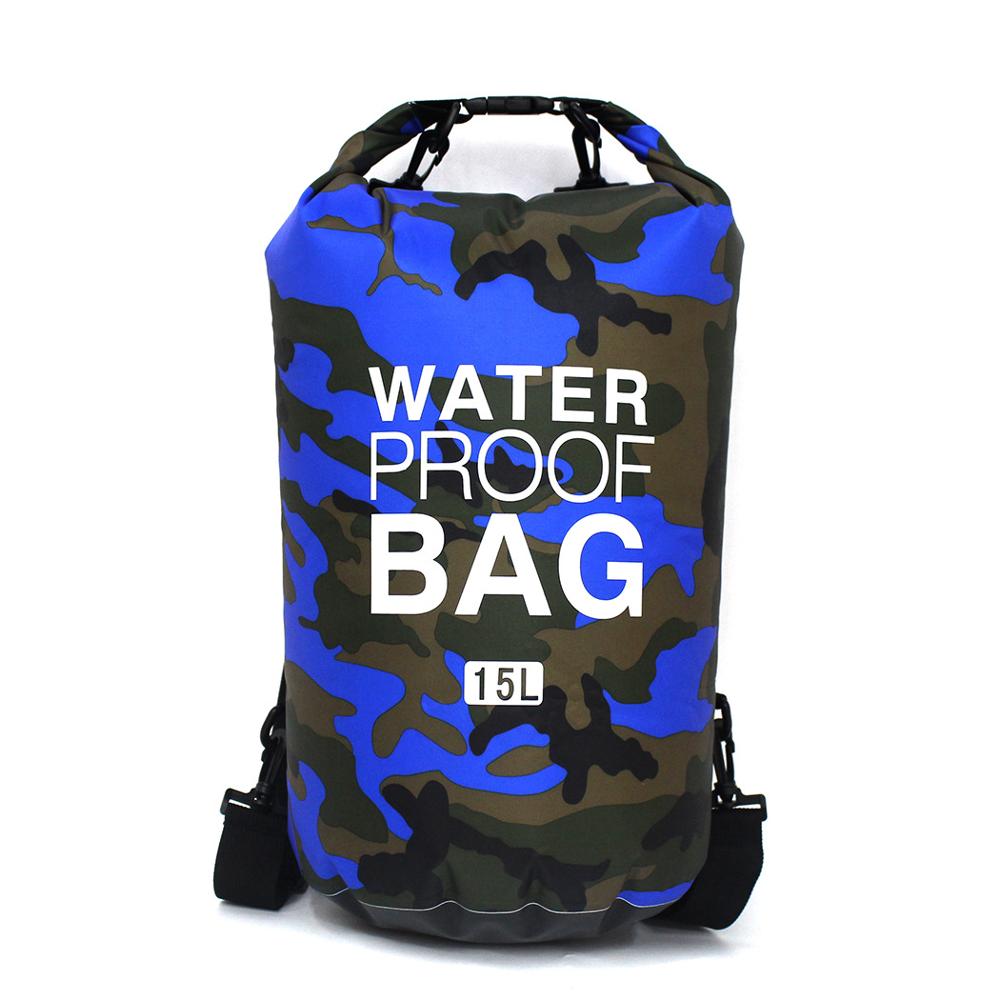 PVC Camouflage Waterproof Backpack Portable Outdoor Sport Rafting Bag Dry Bag 2L 5L 10L 15L 20L 30L