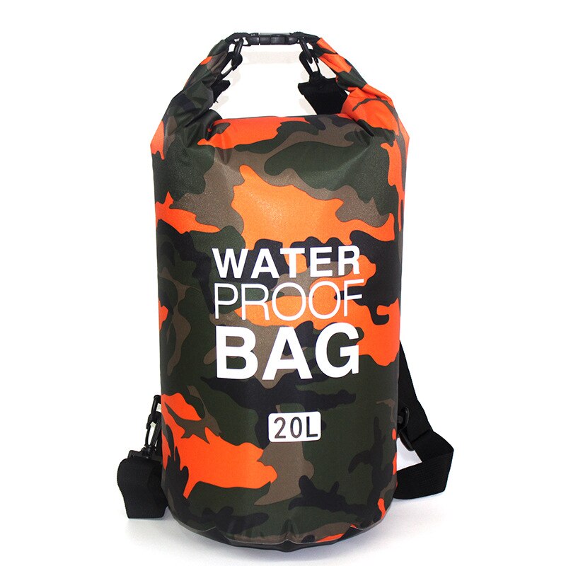 PVC Camouflage Waterproof Backpack Portable Outdoor Sport Rafting Bag Dry Bag 2L 5L 10L 15L 20L 30L