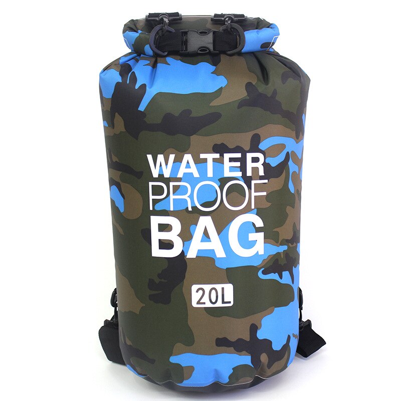 PVC Camouflage Waterproof Backpack Portable Outdoor Sport Rafting Bag Dry Bag 2L 5L 10L 15L 20L 30L