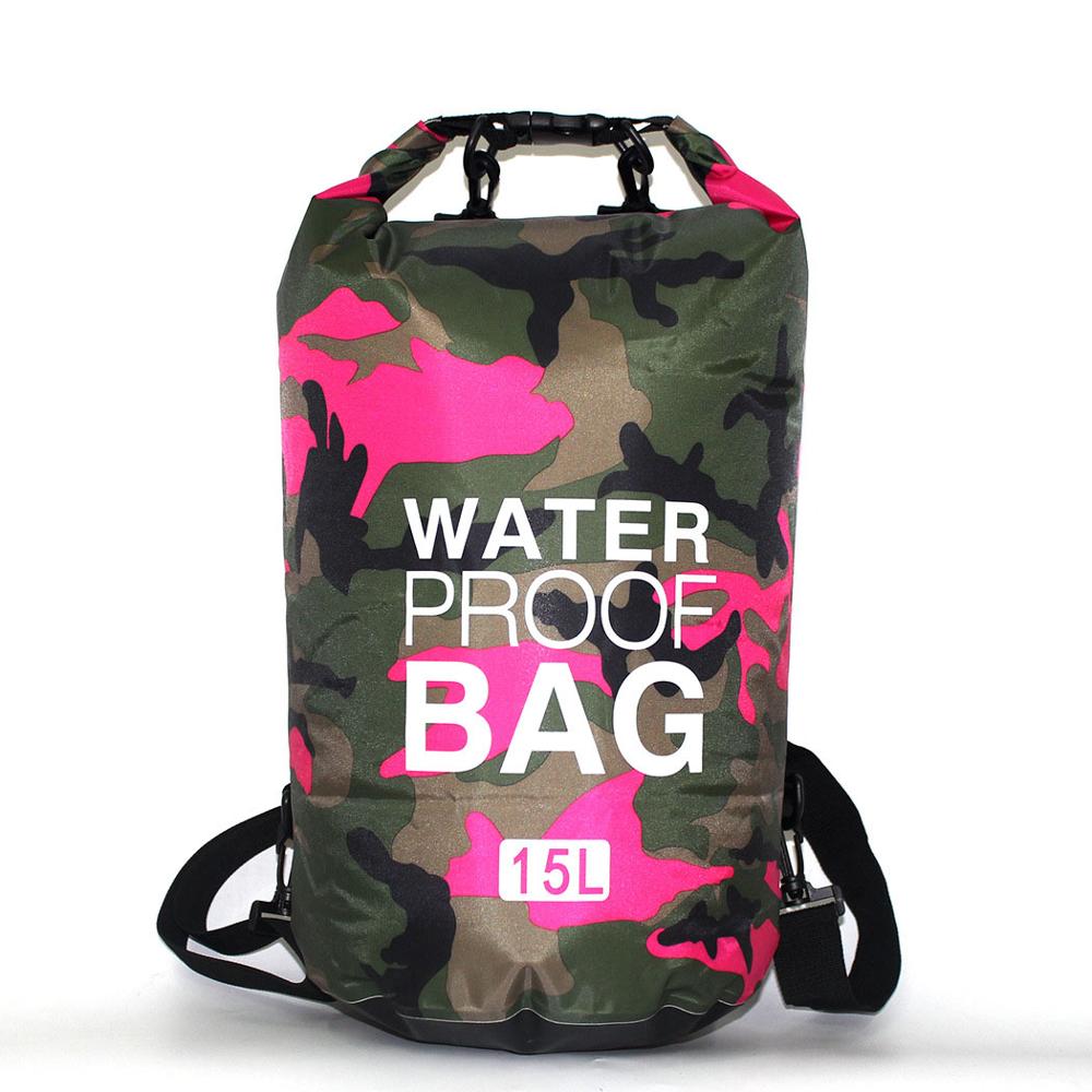 PVC Camouflage Waterproof Backpack Portable Outdoor Sport Rafting Bag Dry Bag 2L 5L 10L 15L 20L 30L