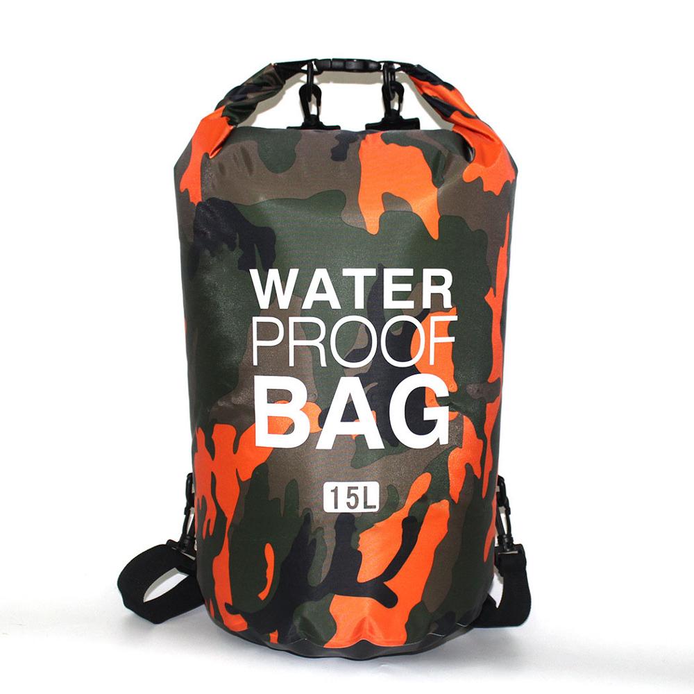 PVC Camouflage Waterproof Backpack Portable Outdoor Sport Rafting Bag Dry Bag 2L 5L 10L 15L 20L 30L