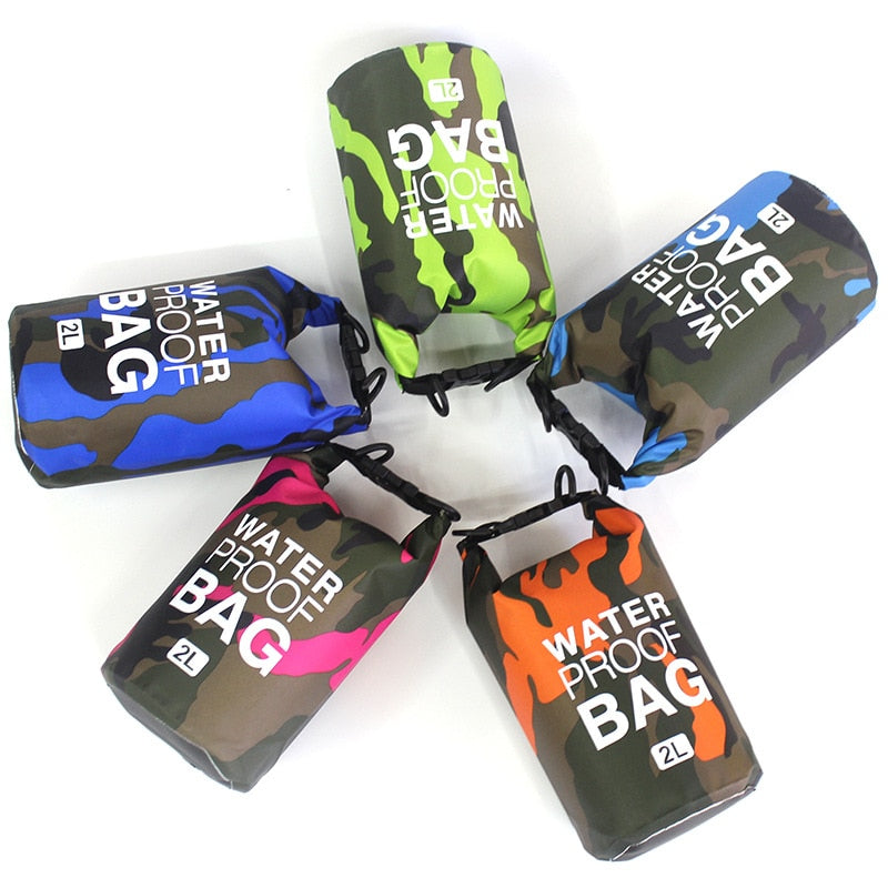 PVC Camouflage Waterproof Backpack Portable Outdoor Sport Rafting Bag Dry Bag 2L 5L 10L 15L 20L 30L