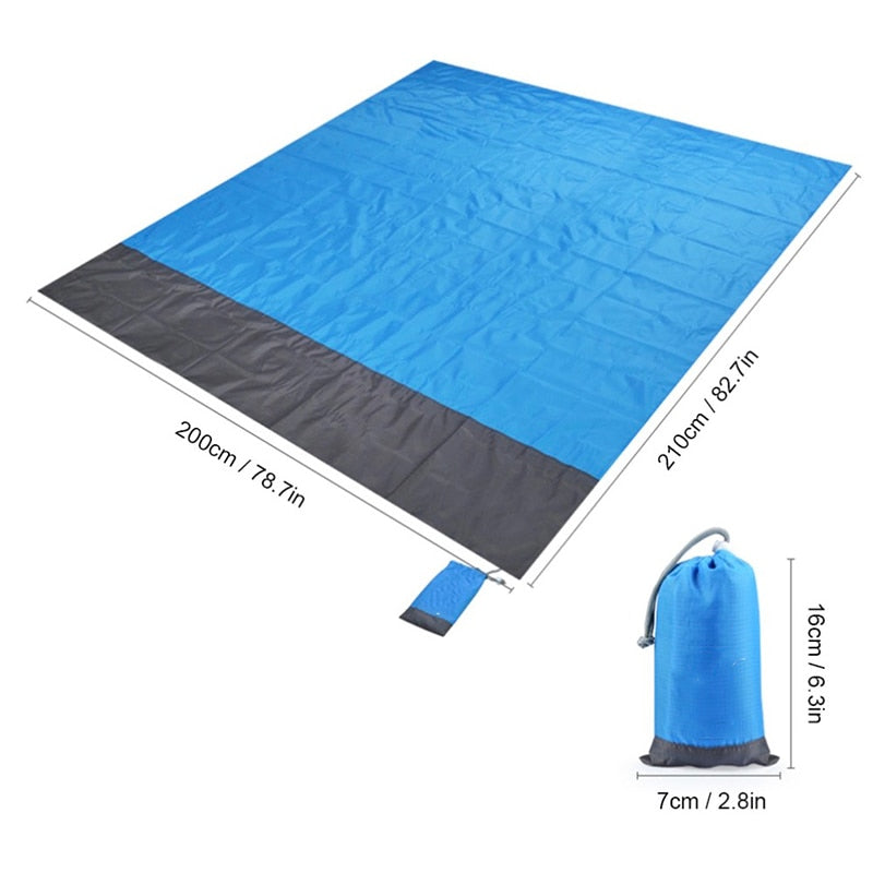 Portable Picnic Beach Mat Pocket Blanket Waterproof Beach Mat Blanket Ground Mat Mattress Outdoor