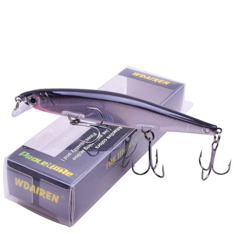 Proleurre 1PCS Minnow Fishing Lure Laser Hard Artificial Bait 3D Eyes 11cm 14g Fishing Wobblers diving 0.2m-1m Crankbait Minnows