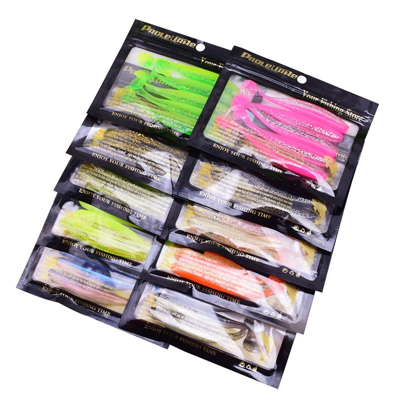 Proleurre Jigging Wobblers Fishing Lure 95mm 75mm 50mm shad T-tail soft bait Aritificial Silicone Lures Bass Pike Fishing Tackle