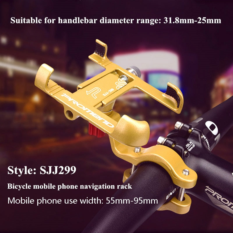 Promend Aluminum Alloy Bike Mobile Phone Holder Adjustable Bicycle Phone Holder Non-slip MTB Phone