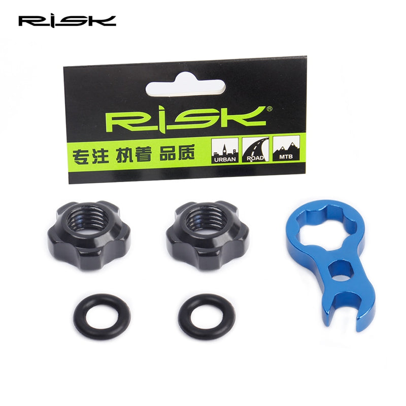 RISK Bicycle Presta Valve Nut With tool set Road Bike MTB Valve Fixed Nut Washer France Tire