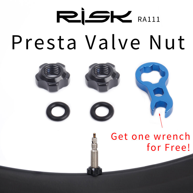 RISK Bicycle Presta Valve Nut With tool set Road Bike MTB Valve Fixed Nut Washer France Tire