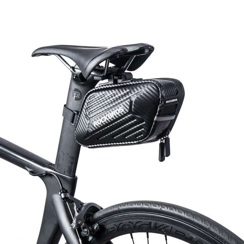 1.5L Hard Shell Bike Bag Rainproof Reflective Portable Hang Light Saddle Seatpost Rear Panniers