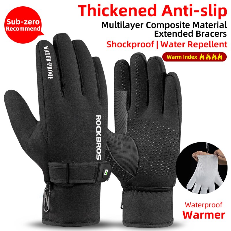 -40 Degree Winter Cycling Gloves Thermal Waterproof Windproof MTB Bike Gloves