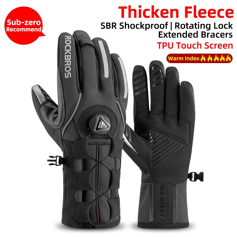 -40 Degree Winter Cycling Gloves Thermal Waterproof Windproof MTB Bike Gloves