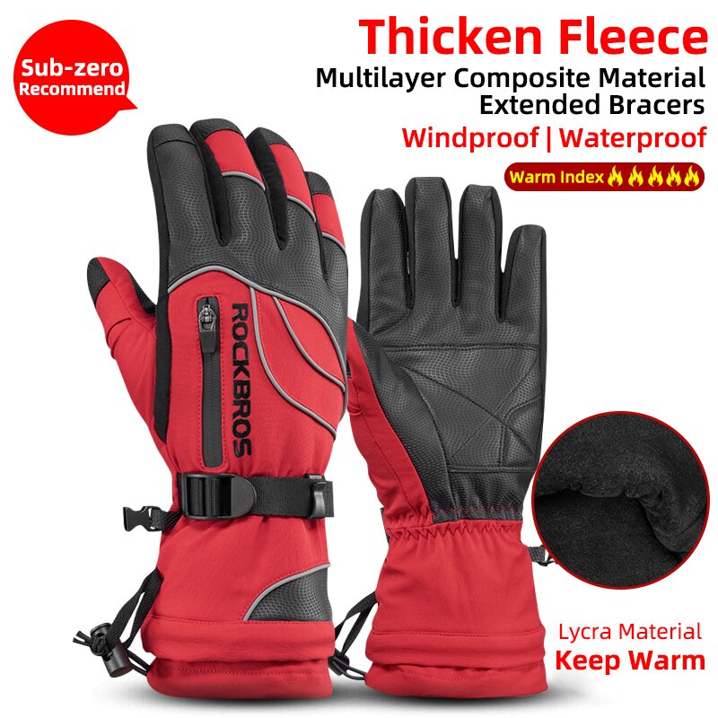 -40 Degree Winter Cycling Gloves Thermal Waterproof Windproof MTB Bike Gloves
