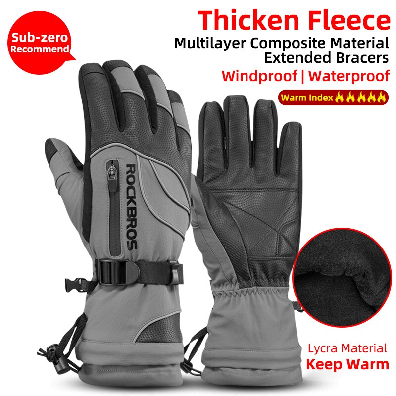-40 Degree Winter Cycling Gloves Thermal Waterproof Windproof MTB Bike Gloves