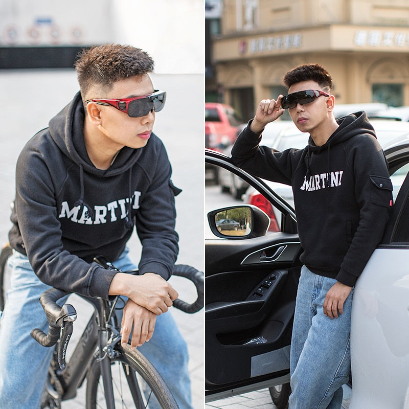 Anti-UV 400 Cycling Sunglasses Men Women Flip-up Lens Outdoor Sports B
