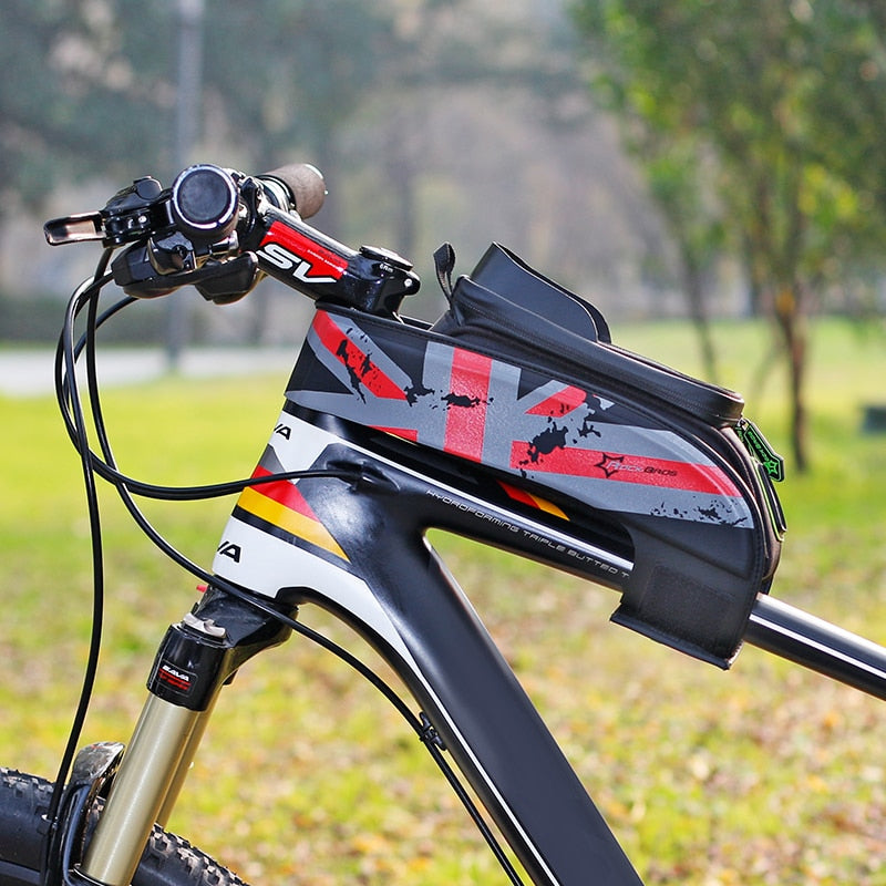 Bicycle Bag MTB Road Bike Bag Rainproof Touch Screen Cycling Front Tube Frame Bag 5.8/6.0 Phone Case