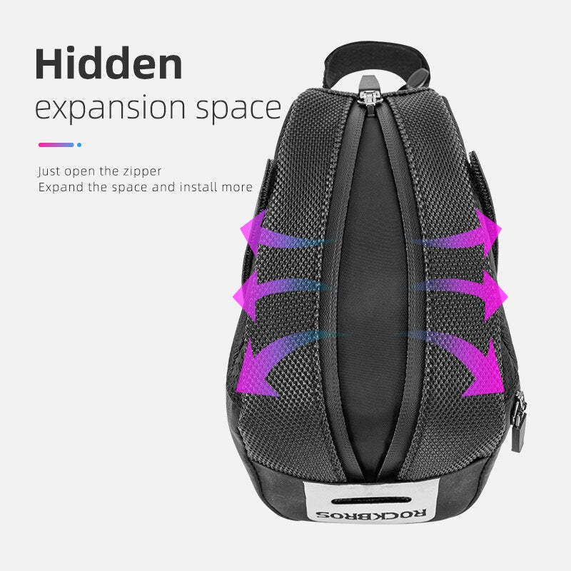 Bicycle Bag Water Repellent Reflective Hidden Space Large Saddle Bag Scrath Resistant Cycling Bag