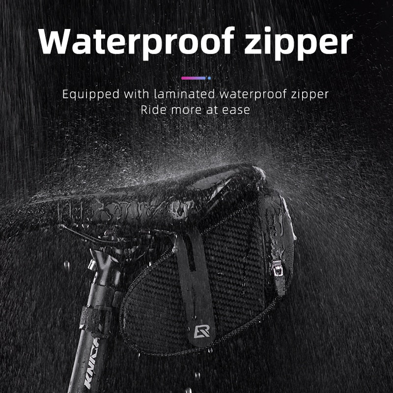 Bicycle Bag Water Repellent Reflective Hidden Space Large Saddle Bag Scrath Resistant Cycling Bag
