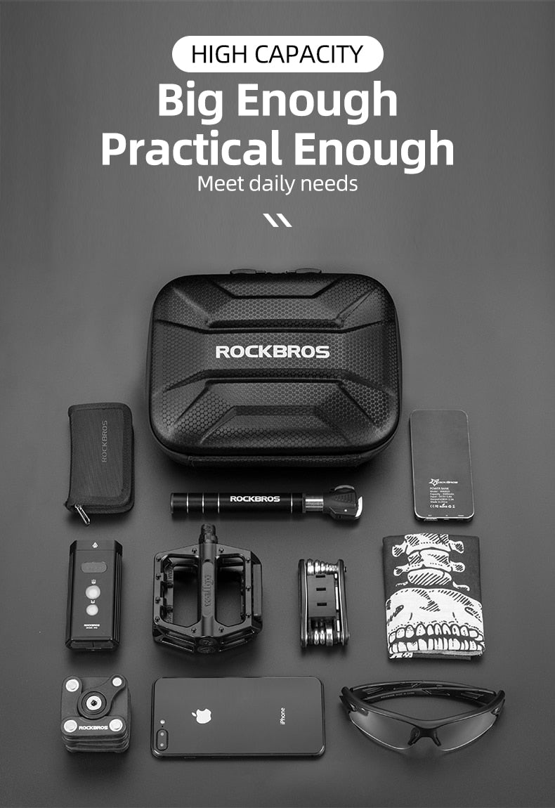Bicycle Bag Waterproof Hard Shell Bike Bag Front Electric Scooter Panniers Reflective Storage Case