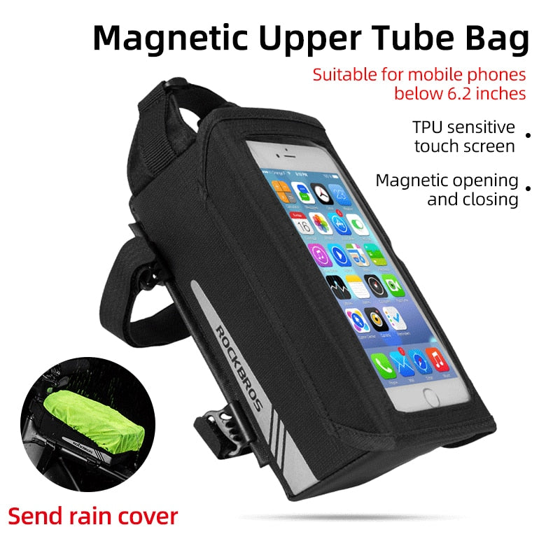 Bicycle Bag Waterproof Touch Screen Cycling Bag Top Front Tube Frame MTB Road Bike Bag 6.0 Phone Case Bike Accessories