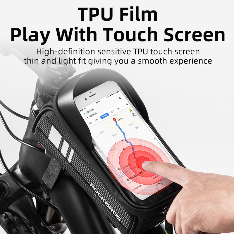 Bicycle Bag Waterproof Touch Screen Cycling Bag Top Front Tube Frame MTB Road Bike Bag 6.0 Phone Case Bike Accessories