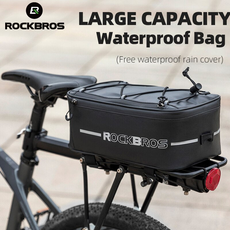 Bicycle Carrier Bag Bike Rack Bag Trunk Pannier Cycling Multifunctional Travel Bag with Rain Cover