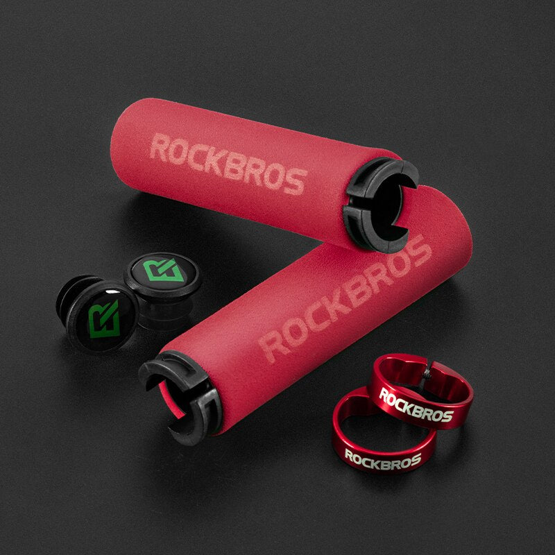 Bicycle Grips MTB Silicone Sponge Handlebar Grips Anti-skid Shock-absorbing Soft Bike Grips