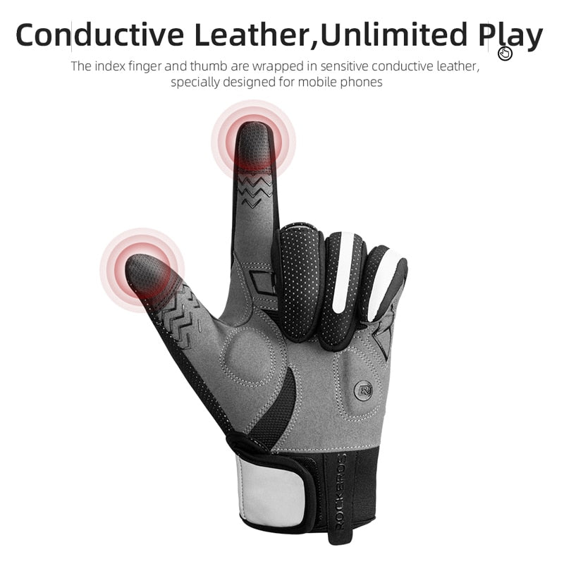 Bicycle Warm Men's Gloves Winter Women SBR Shckproof Touch Screen USB Heated Gloves