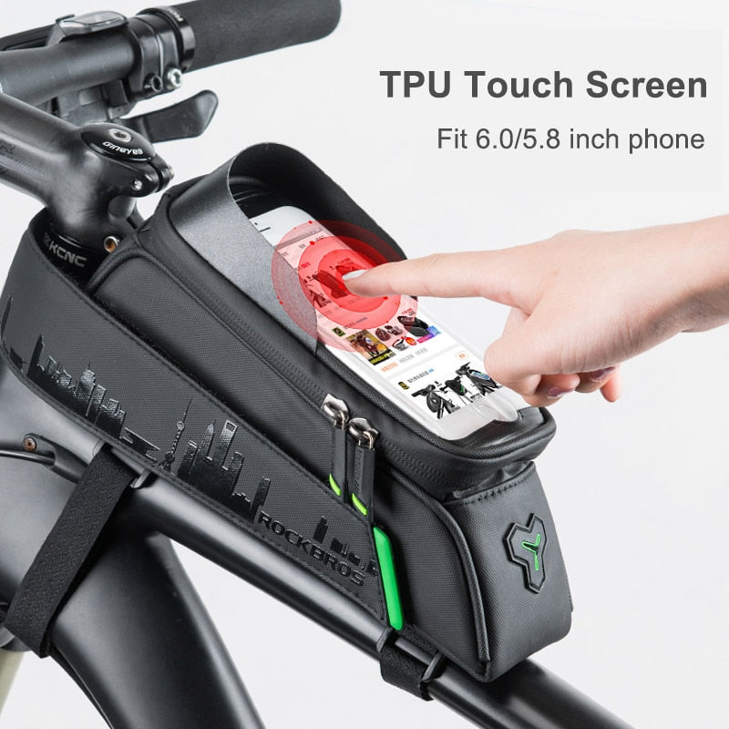 Bike Bag Front Phone Bicycle Bag For Bicycle Tube Waterproof Touch Screen Saddle Package For 5.8 /6 Bike Accessories