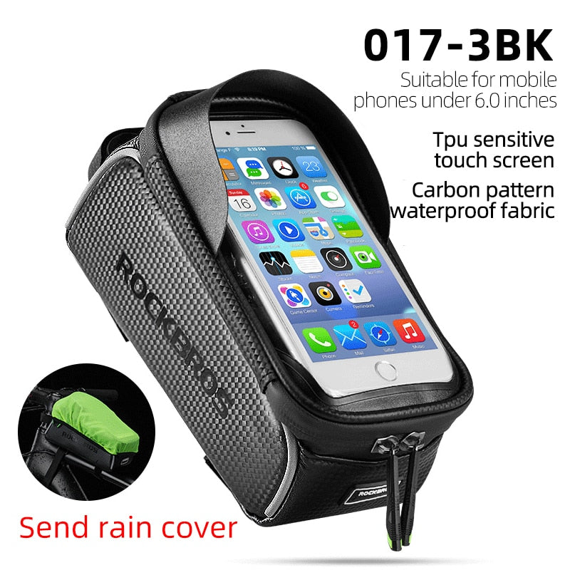 Bike Bag Front Phone Bicycle Bag For Bicycle Tube Waterproof Touch Screen Saddle Package For 5.8 /6 Bike Accessories