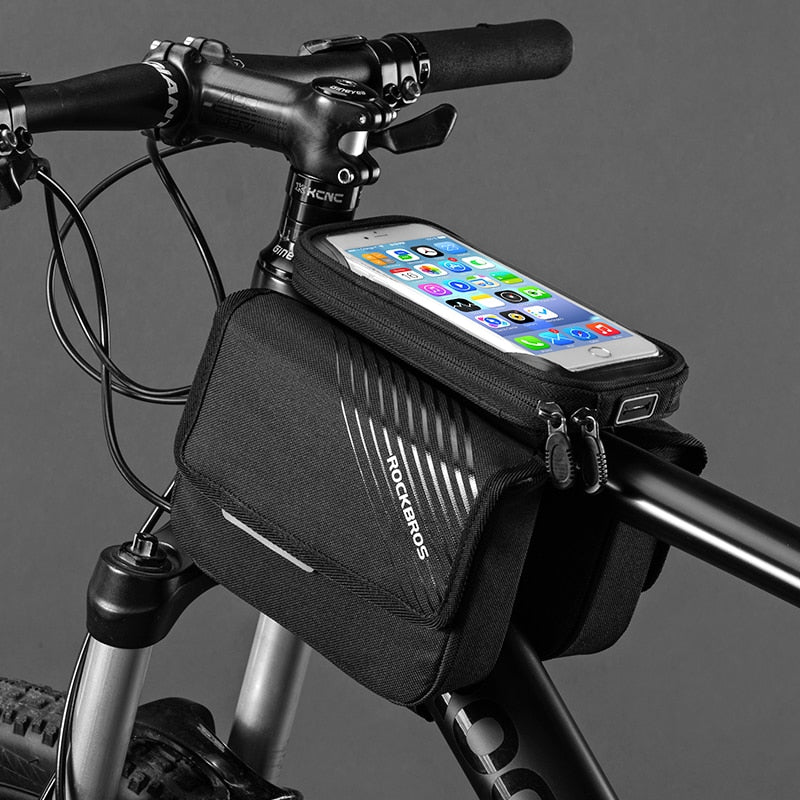 Bike Bag Phone Touch Screen Bicycle Front Bilateral Saddle Bag MTB Road Bike Top Tube Bag 6.0 Inch