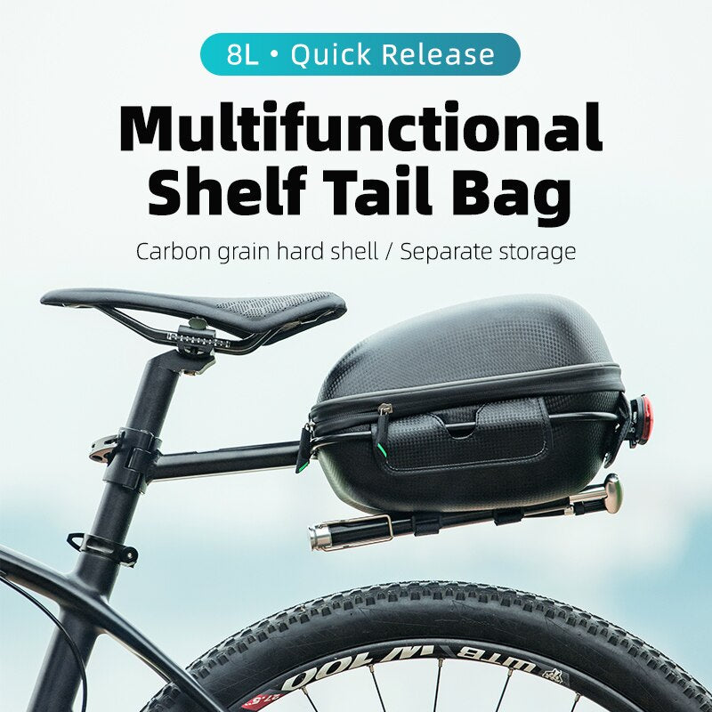 Bike Bag Waterproof Hard Shell Hang Rear Reflective Light Load-Bearing Saddle Bag EVA Large Capacity