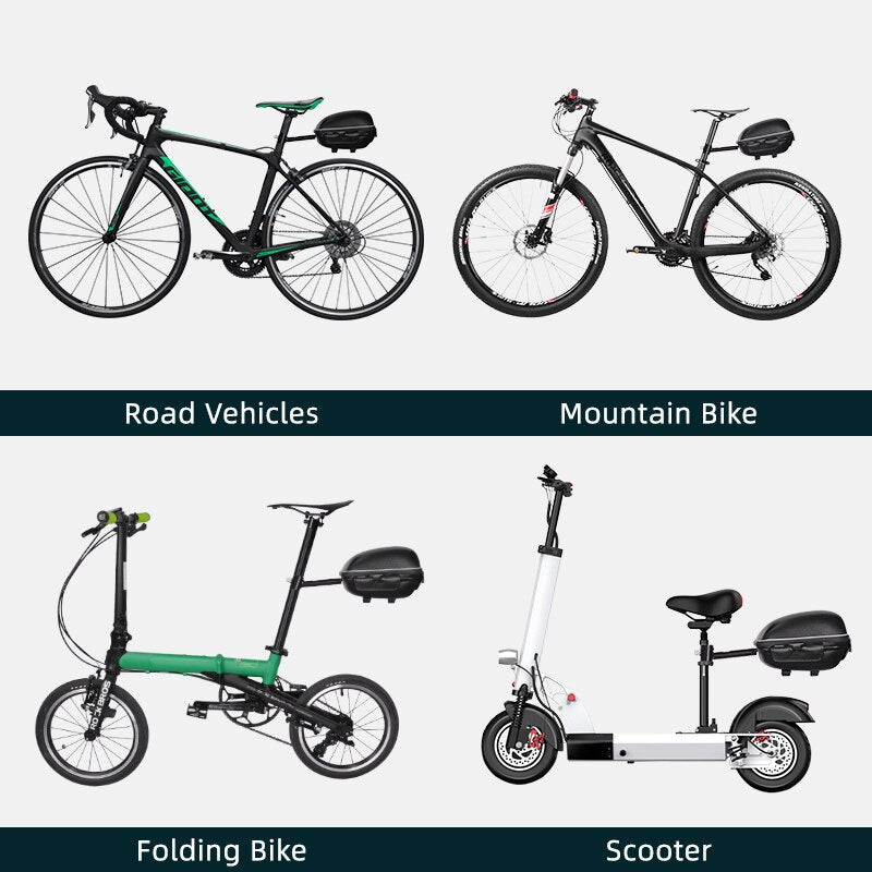 Bike Bag Waterproof Hard Shell Hang Rear Reflective Light Load-Bearing Saddle Bag EVA Large Capacity